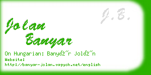 jolan banyar business card